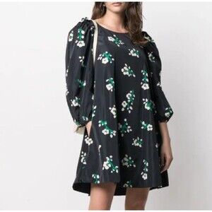 Essentiel Antwerp Floral Puff Sleeve Dress Black US Size 6 Lined